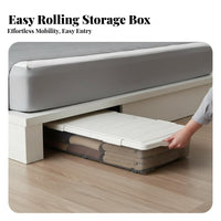Underbed Storage Box Large Capacity Under Bed Storage Container Stackable Rolling Underbed Container for Students, Closet, Dorm Room