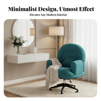 Upholstered Rotating Armchair Height Adjustable Task Chair Thick Padding Easy to Assemble for Students, Study Room