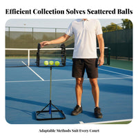 No Bending Required Rolling Tennis Ball Picker Large Capacity Tennis Ball Retriever Basket Effortless Collection for Coaches, Athletes