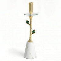 Crystal Candle Holder Elegant Candlestick Holder with Marble Base High-End