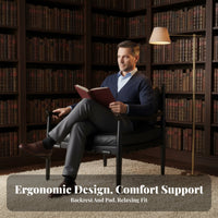 Upholstered Wood-Frame Armchair Nordic Design Theme Wooden Z-Frame Armchair Minimalist Design Easy Assembly for Readers, Bedroom