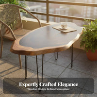 Live Border Slab Table Sturdy Live Border Tabletop Handmade for Bedroom