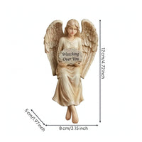 Angel Figurine with Dangling Legs Compact Angel Shelf Sitter Neutral for Mantel