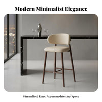 Upholstered High Stool with Low Spine Support Modern and Design Counter Chair Sturdy Construction Contouredd Spine Supportrest
