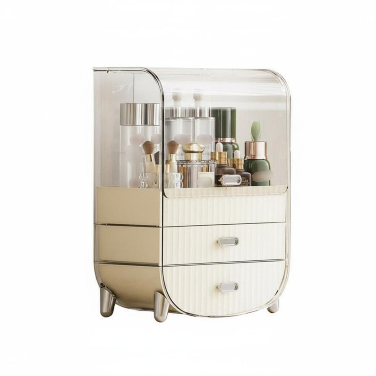 Multi-Compartment Desktop Makeup Organizer Large Capacity Makeup Organizer Box Ideal Gift Dustproof Cosmetic Display Case Sturdy for Women, Beauty Lovers, Teens, Dressing Table, Dresser Top, Bedroom, Bathroom Counter