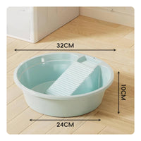 Wash Basin with Washboard Large Capacity Plastic Laundry Tub Gentle on Clothes