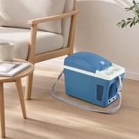 Portable Car Refrigerator Compact 12V Car Fridge Space Saving Mini Fridge with Carry Strap for Travelers, Students, Office