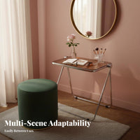 Clear Folding Table Foldable Design Portable Desk Space-Saving for Small Spaces
