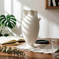 Decorative Vase Sculptural Vase with Base Faux Jade Sculpture for Living Room