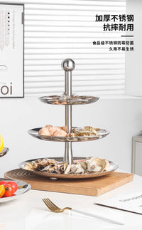 美式三层海鲜架生蚝冰盘水果盘酒吧餐吧小吃拼盘糖果点心盘水果盘
