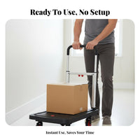 Space Saving Flatbed Hand Truck Quiet Wheels Foldable Platform Truck Multipurpose Flatbed Moving Trolley Heavy Duty for Warehouse Workers, Delivery Drivers, Stockroom, Workshop, Garage, Shopping