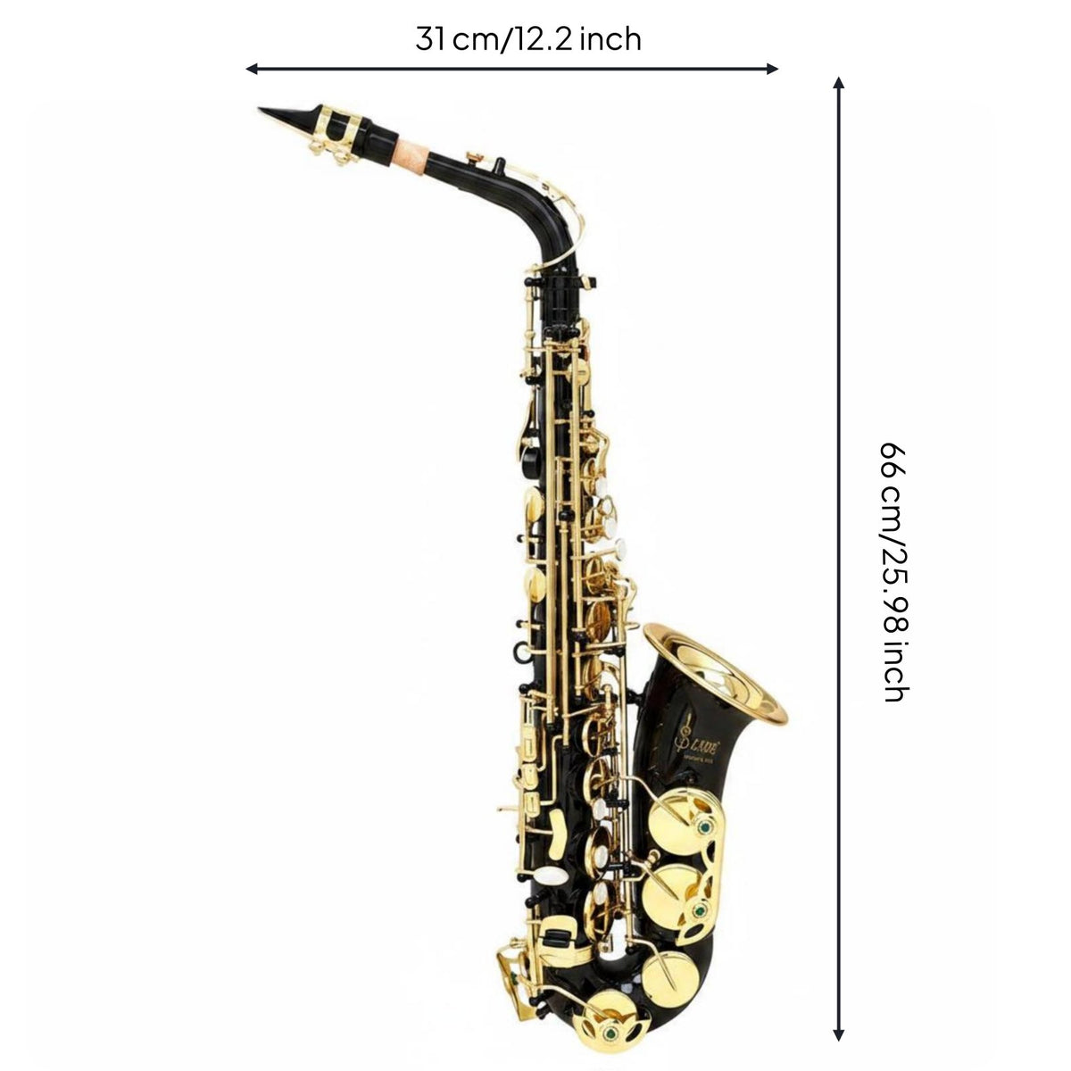 Easy to Play Black Alto Saxophone Shell Keys Eb Alto Sax Complete Accessory Set for Practice