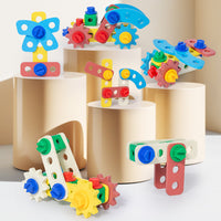Wooden Tool Bench Toy for Kids, Disassemble and Assemble Nuts and Bolts, Educational