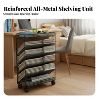Space-Saving Under Desk Storage Rack Large Capacity Multi-Layer Book Organizer Installation-No-Installation Mobile Bookshelf Easy Assembly for Students, Office Workers, Dormitory, Classroom, Dorm Room, Study
