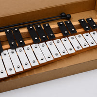 27-Note Glockenspiel with Beechwood Frame, Colorful Metal Plates, Early Education Musical Instrument