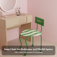 Wavy Leg Heart Seat Chair Dopamine Decor Playful Aesthetic Vanity Stool Creative Design Distinctive Shape for Women, Teenagers