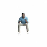 Sitting Man Figurine Finely Detailed Miniature Scene Accessory for Dioramas
