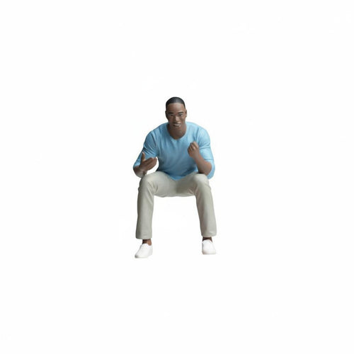 Sitting Man Figurine Collectible Painted Male Miniature for Dioramas, Hobbyists