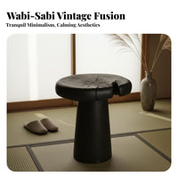 Wabi-Sabi Design Toadstool-Shaped-Shaped Seat Natural Wood Texture Toadstool-Shaped-Shaped Table Rustic Aesthetic Side Stool Multi-Purpose for Interior Designers, Boutique Business Owners, Homestay, Living Room, Entryway, Bedroom