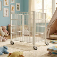 Vertical Supports Wire Storage Trolley Open Top Metal Storage Trolley Easy Mobility Home Organizer Anti-Rust for Garden