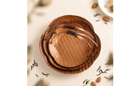 3 Pieces Bamboo Tray with Handle Bamboo Wicker Tray with Handle Artisanal for Hosts, Tea Service