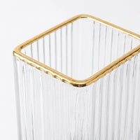 Gold Rimmed Glass Vase, Japanese Style, Handmade