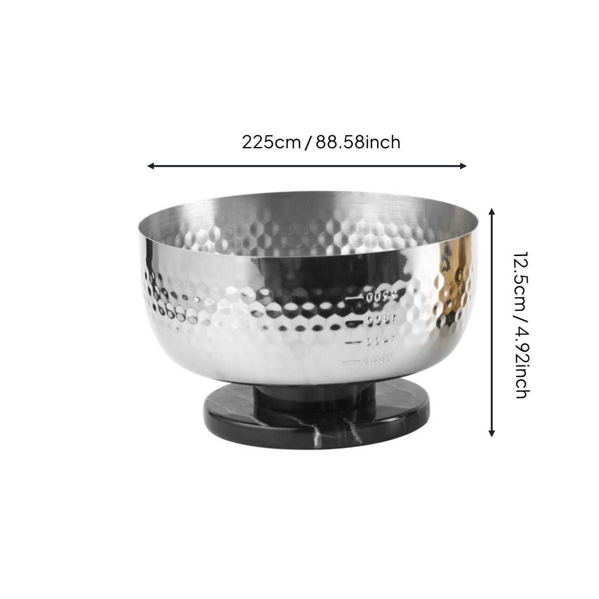 Decorative Centerpiece Bowl Multi-Functional Hammered Metal Bowl for Living Room
