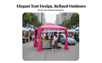 Waterproof Four-Legged Gazebo with Curtains Sun Protection Canopy Tent Water Resistant Outdoor Shelter European Design for Market Vendors, Event Organizers, Homeowners, Barbecue Area, Carport, Backyard, Parties
