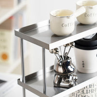 Stainless Steel Multi-Layer Storage Rack for Bar, Coffee Cups, and Desk Organization