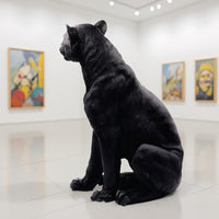 Lifelike Black Panther Sculpture Latin American Style Model Home Villa Courtyard Outdoor Floor Decoration Landscape Resin Sculpture