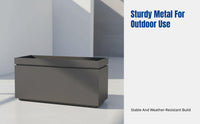 Metal Planter Bench, Outdoor Iron Flower Box, Divider, Seating Combo