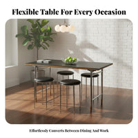 Modernist design Rectangular Dining Table Small Space cozy-friendly Table with Cylindrical Legs Minimalist Design Work Desk Heat Resistant for Apartment Dwellers, Homeowners, Entertainers, Living Room, Kitchen, Family Gatherings