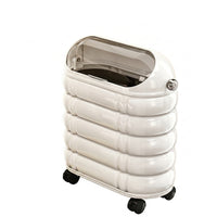 Slim Trash Can with Wheels Compact Nook Trash Can with Lid Easy-to-Clean