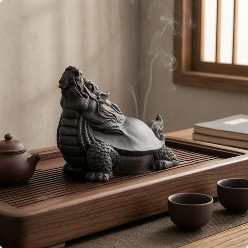 Chinese-Design Dragon-Turtle Ornament Reclining Design Dragon-Turtle Figurine