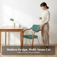 Curved spine supportrest Armchair Wabi-Sabi aesthetic Dining Chair Padded Seat Minimalist for Homeowners, Home Office