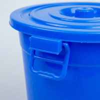 Large Blue Bucket, Round PP Container with Reinforced Handles, Household Water Storage Barrel, Indus - Image 5