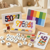 Early Learning Color Sorting Toy with Cards Double-Sided Number Matching Game Smooth Counting and Matching Game Preschool for Toddlers
