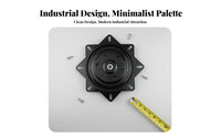 Black Baked Finish Square Chair Swivel Base Effortless Rotation Bar Stool Turntable Solid Steel Ball Bearings Square Swivel Plate Easy Installation for Furniture Makers, DIY Enthusiasts, Office, Workshop, Display Stands, Kitchen