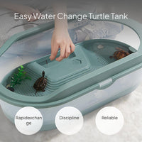 Turtle Tank with Basking Platform, Easy Clean, Auto Filter