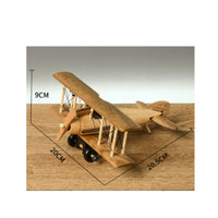 Wooden Biplane Model Nostalgic Wooden Airplane Ornament Unique for Office Desk