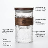 Japanese Style Glass Tea Cup with Infuser, 301-400ml