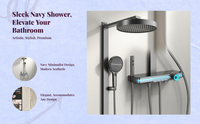 Rainfall brass shower with temp control