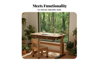 Children's Writing Table Ergonomic Children's Writing Desk Hand Crank Lift Study Table Writing Table Solid Beech Wood Construction Adjustable Height Spacious Drawer Suitable for Home Study Area Bedroom Reading