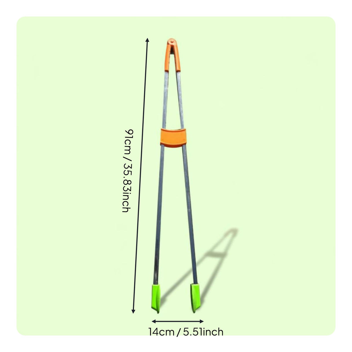 Double Rod Trash Grabber Non-Slip Grip Reacher Pickup Tool Heavy Duty for Road