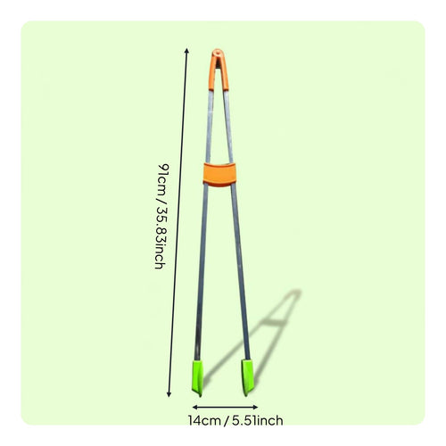 Double Rod Trash Grabber Non-Slip Grip Reacher Pickup Tool Heavy Duty for Road
