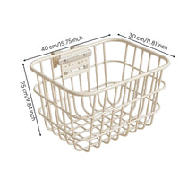 Rectangular Wire Bike Basket with Mounting Bracket Open-Grid Wire Basket Large Spacious for Commuters, Grocery Runs, Errands