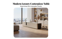 Luxury Design Stacked Slab Coffee Table Stone Pattern Living Room Furniture Modern & design Sturdy Construction for Homeowners, Families, Renters, Home, Lounge Area, Small areas