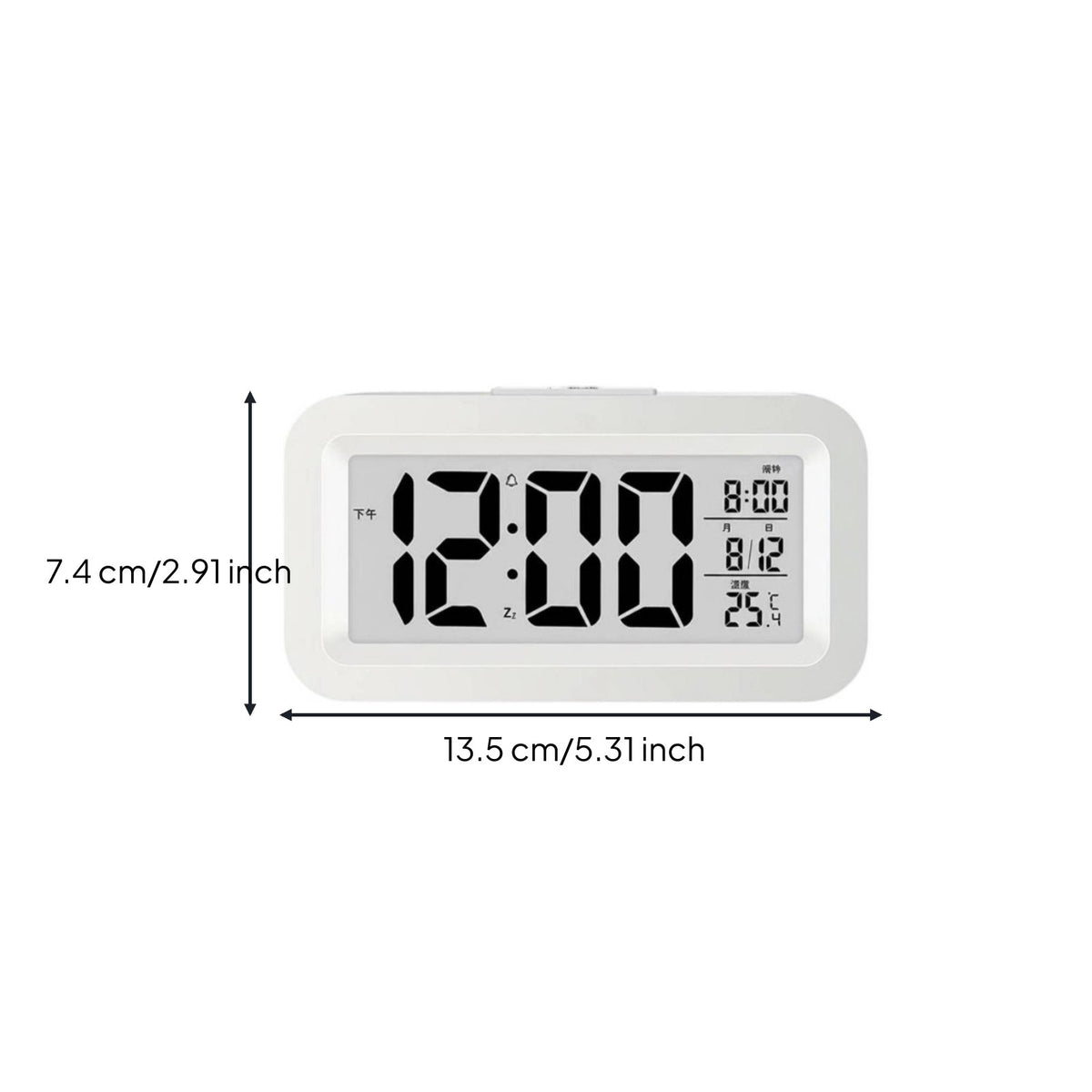 Rechargeable Alarm Timepiece Quiet Temperature Alarm Timepiece Night Light