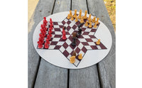 3-Player Chess Set Portable Three-Player Chess Chessboard Beginner-Friendly Sturdy for Families, Travel, Classroom