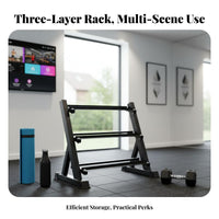 Commercial Grade 3 Tier Dumbbell Rack Space Saving Dumbbell Storage Rack Heavy Duty Tiered Weight Stand Easy Assembly for Home Gym